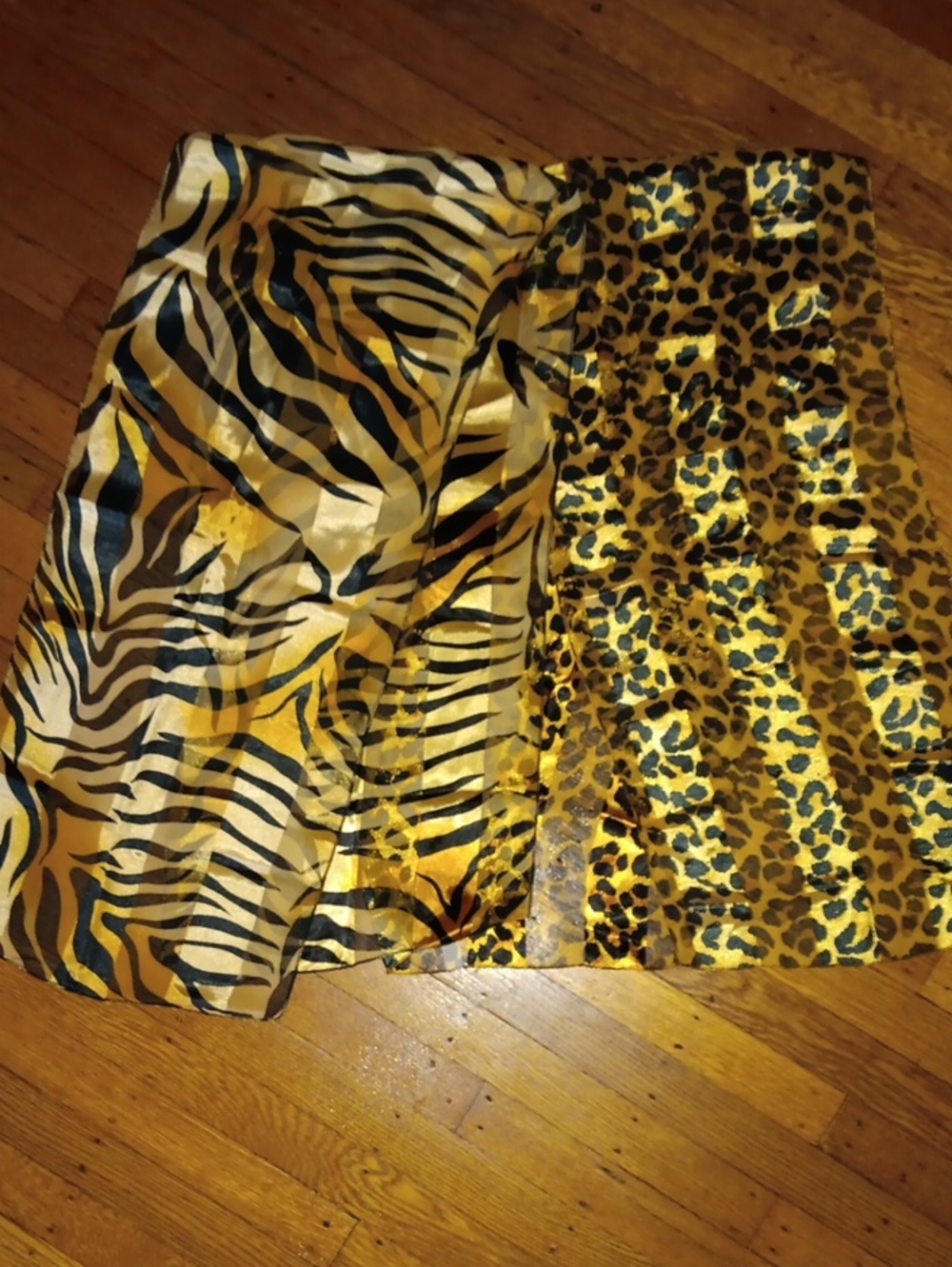 Animal Print Lightweight Scarf - Yellow Black